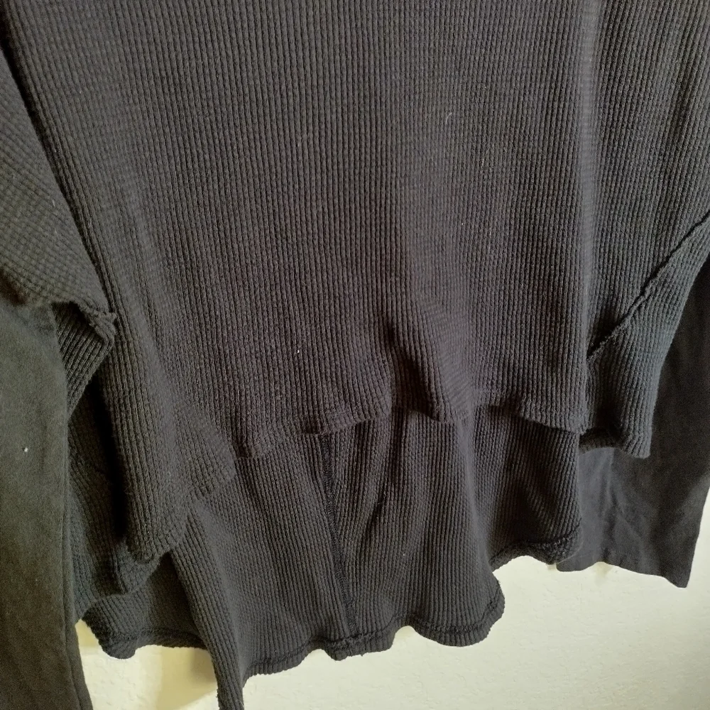 free people We The Free jayson ringer  black long sleeve Thermal tee sz M
